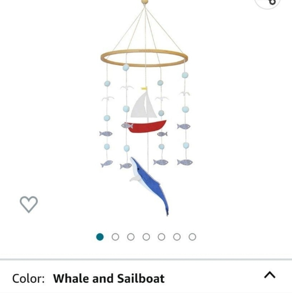 Whale and Sailboat Mobile